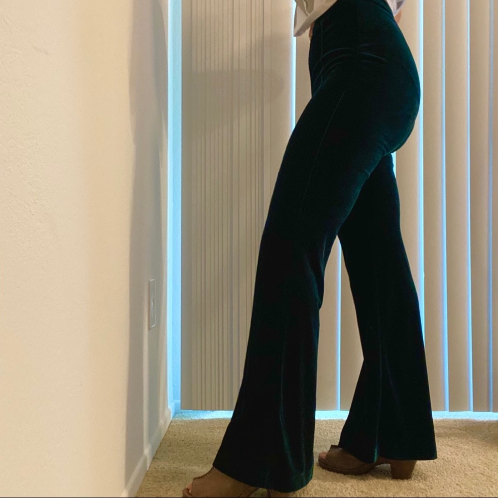 Green Velvet Bell Bottoms